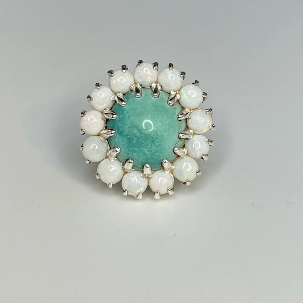 Tavliani original Turquoise moon and Opal ring - Picture 3 of 4